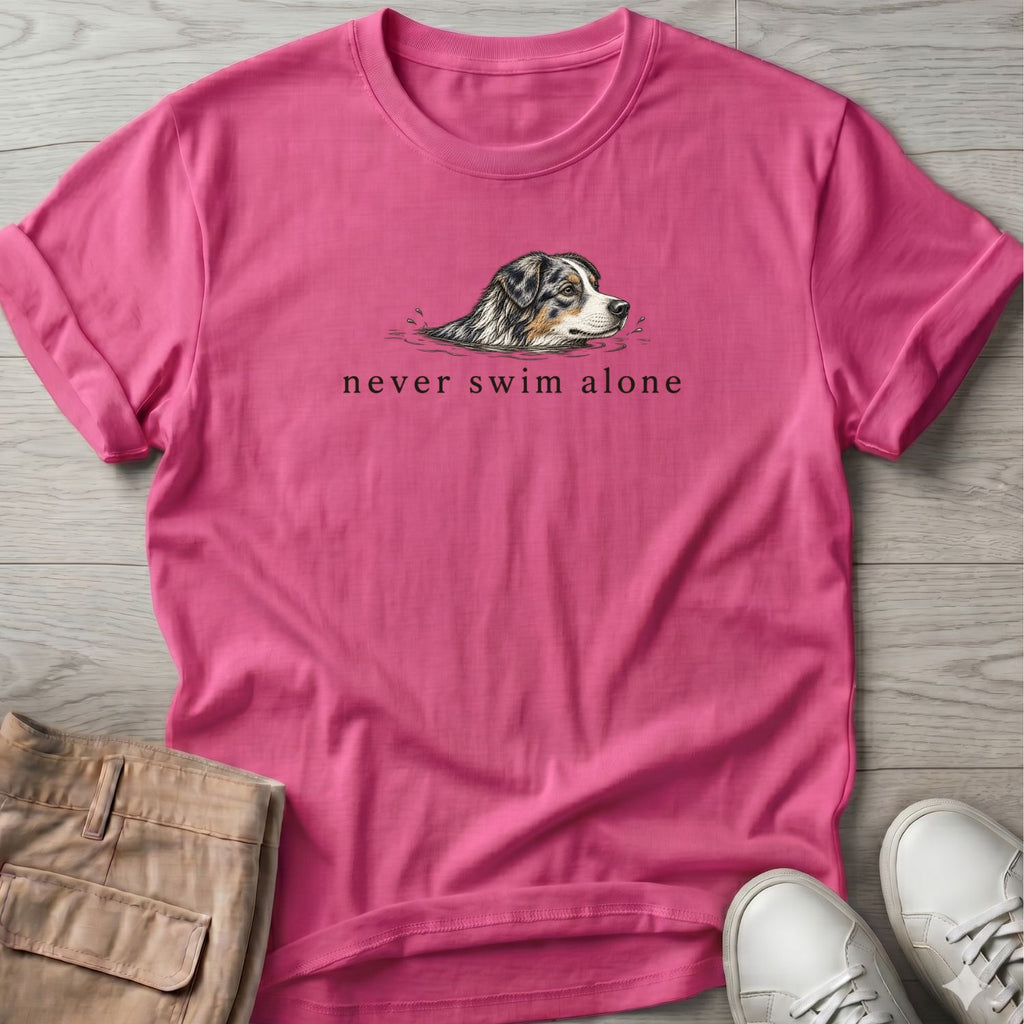 Never Swim Alone Aussie BACK T-Shirt