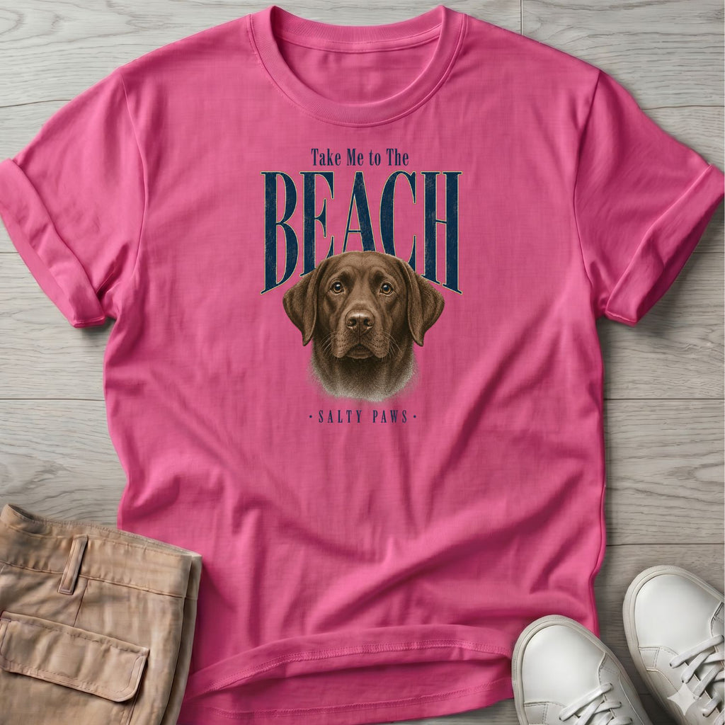 Chocolate Labrador Take me to the Beach Dog T-Shirt