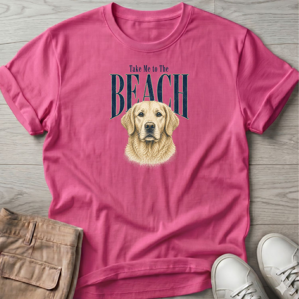 Golden Retriever Take me to the Beach Dog T-Shirt