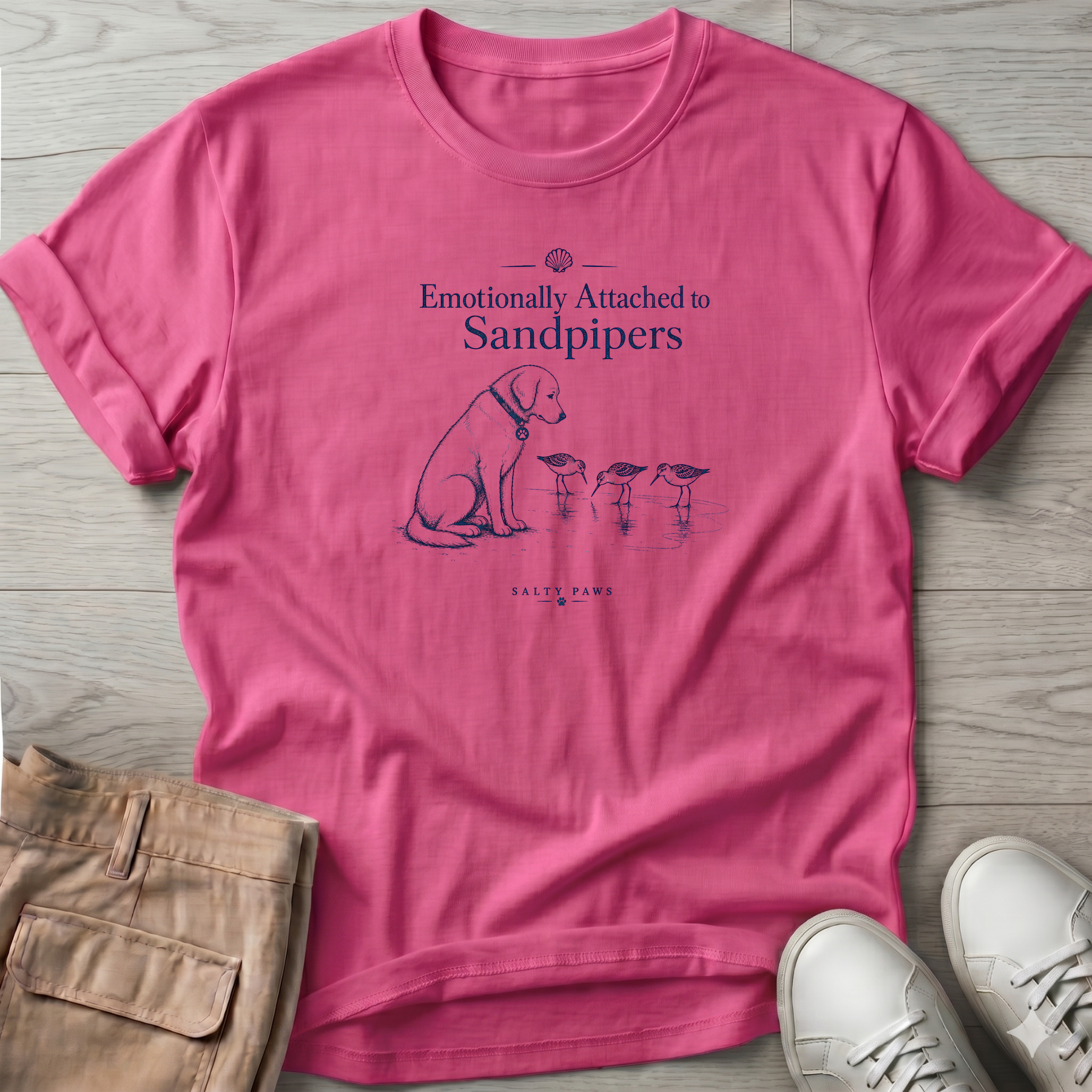 Emotionally Attached Sandpipers Dog T-Shirt