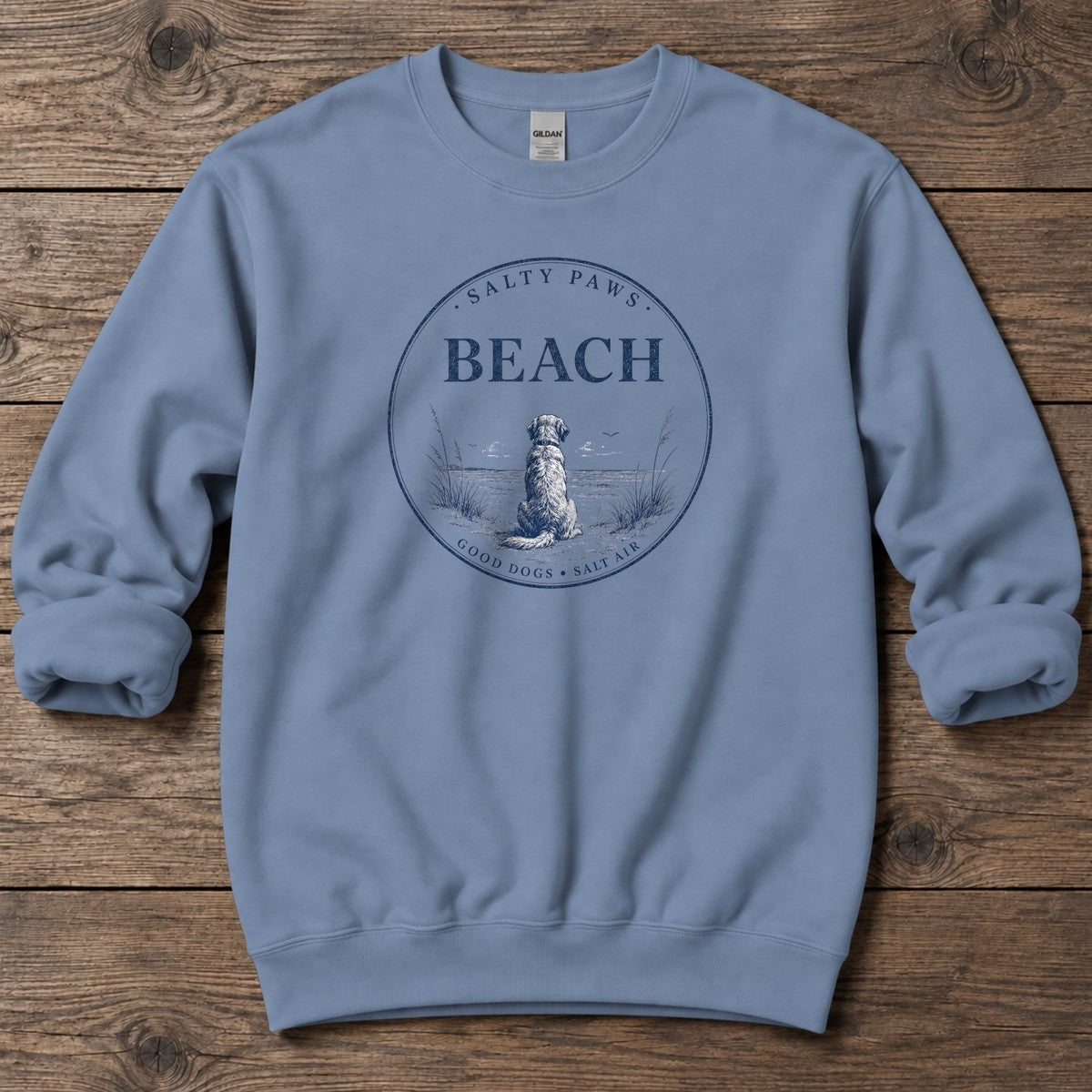 Beach Good Dog Midweight Sweatshirt in Stone Blue