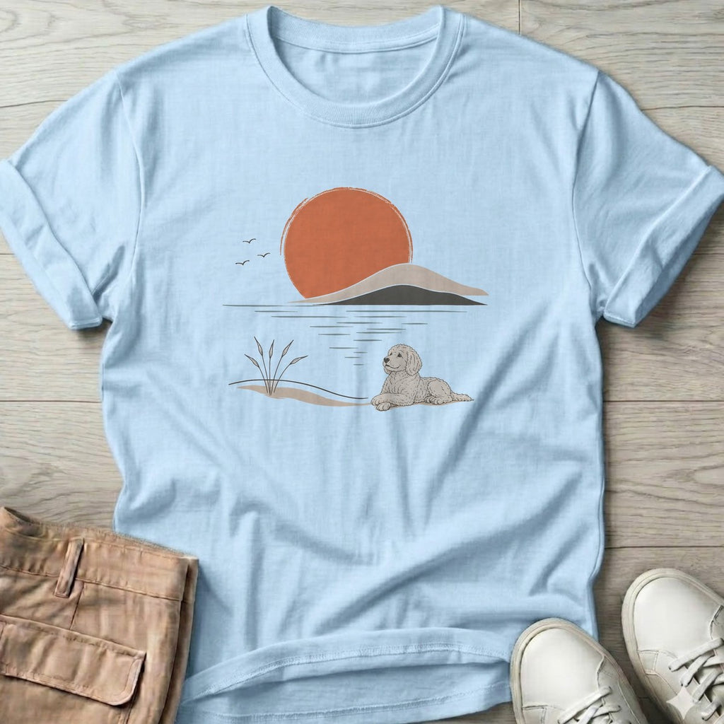 Sunset Doodle T-Shirt in Light Blue