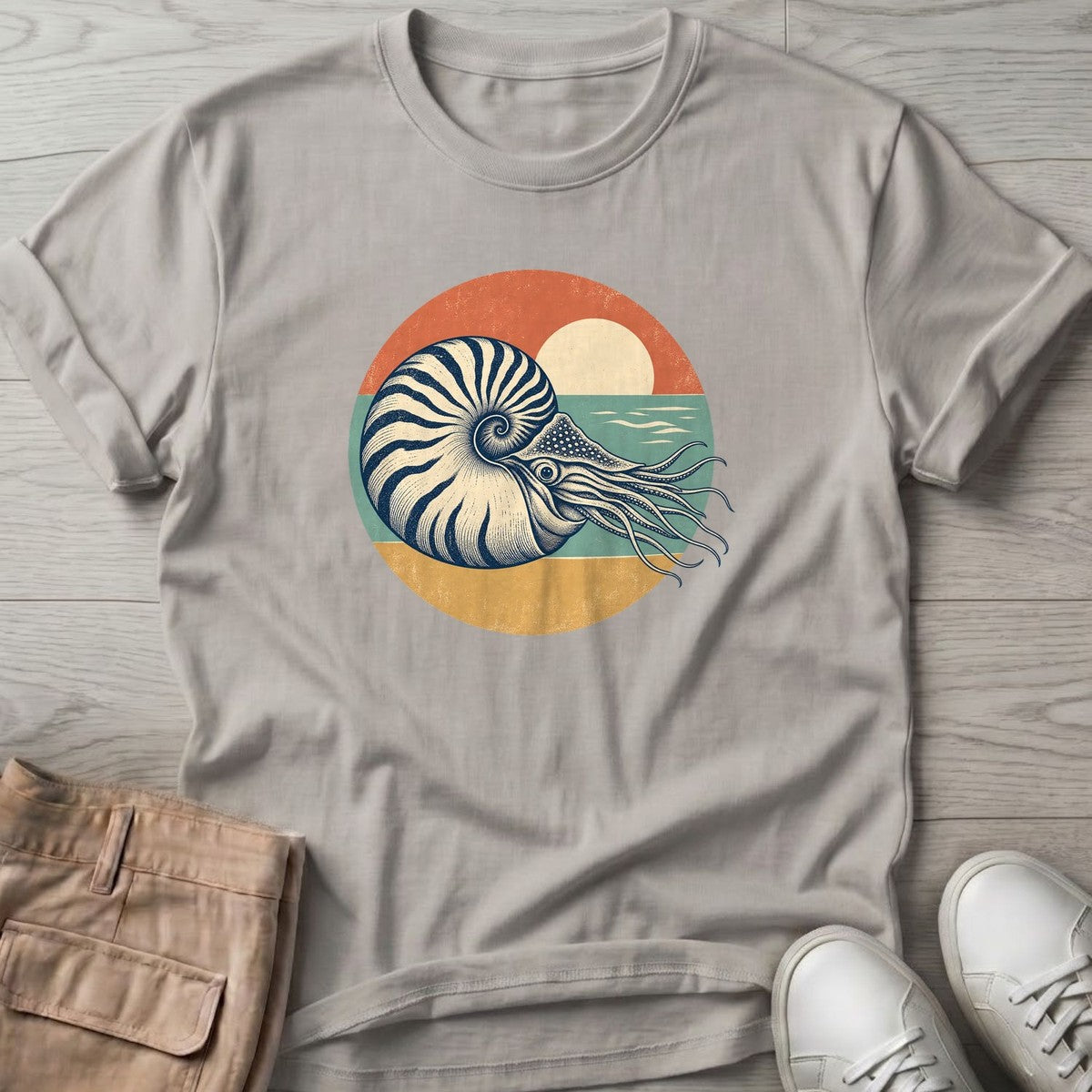 Nautilus Sunset T-Shirt in Ice Grey
