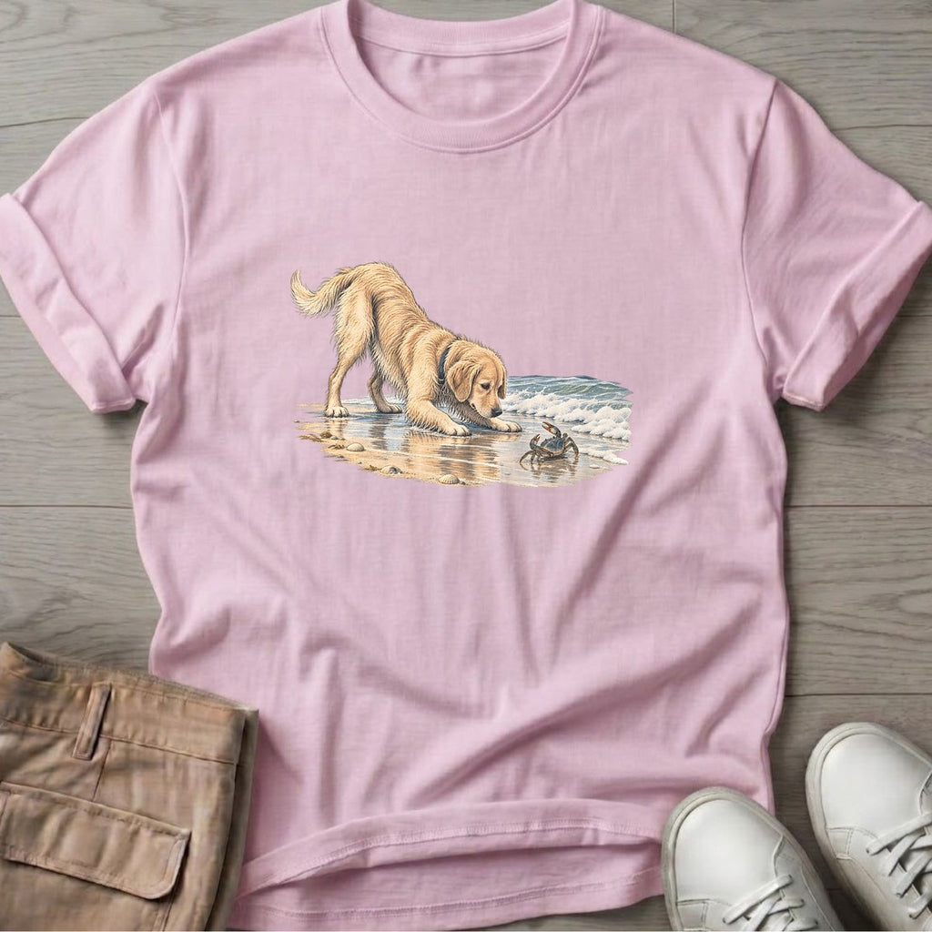 Golden and the Crab T-Shirt in Light Pink