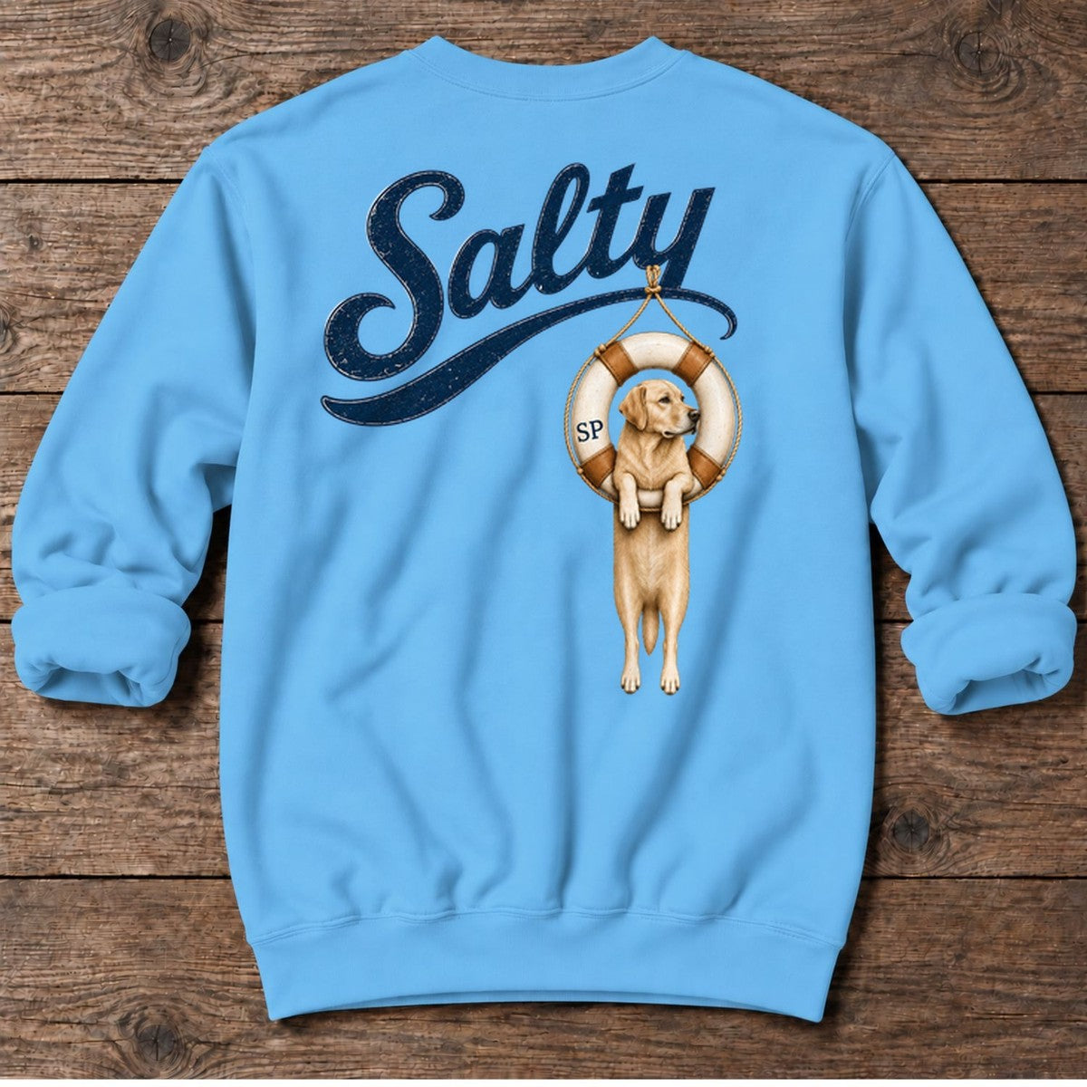 Golden Retrievers Tube Midweight Sweatshirt in Sky, Salty Paws coastal sweatshirt