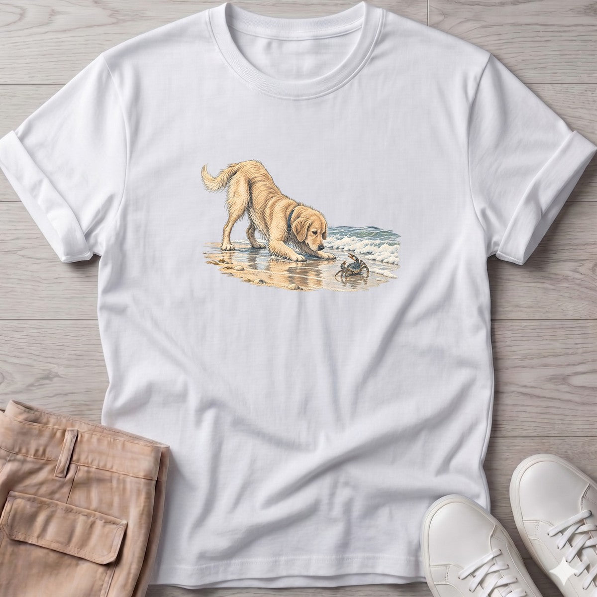Golden and the Crab T-Shirt in White