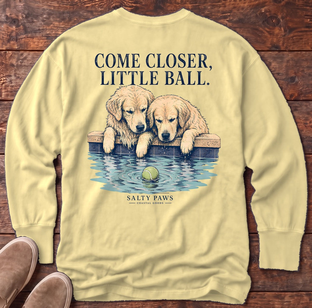 Closer Retrievers Back Design Long Sleeve Tee in Butter, Salty Paws Comfort Colors long sleeve tee