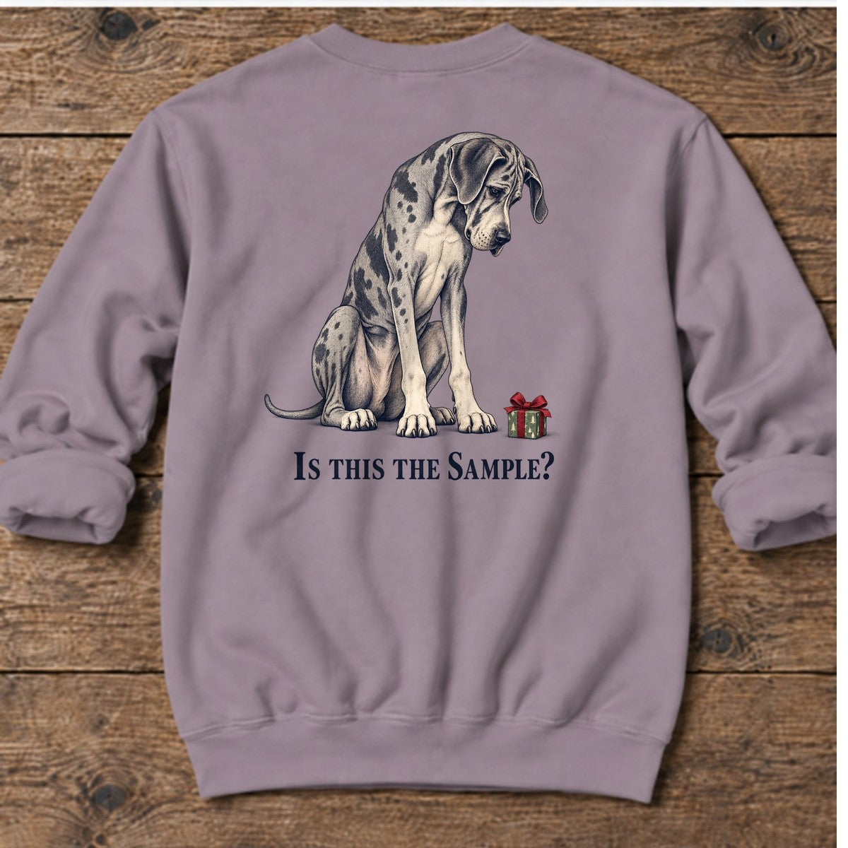 Is This the Sample Great Dane Back Design Midweight Sweatshirt in Paragon, Salty Paws Midweight Sweatshirt, back design flat lay