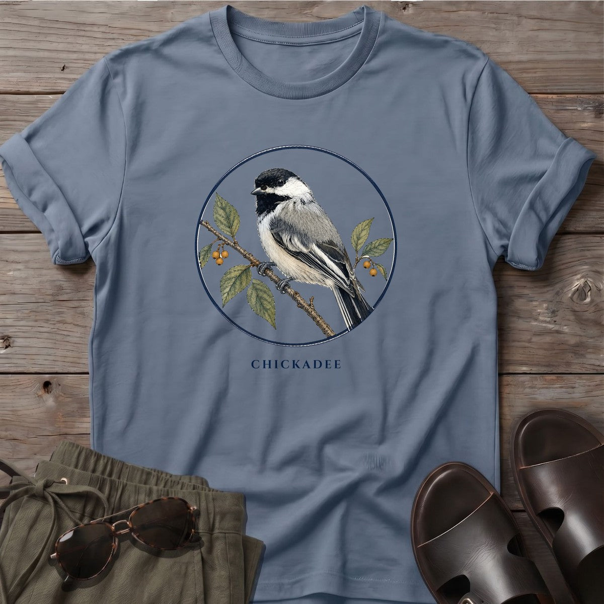 Chickadee T-Shirt in Stone Blue