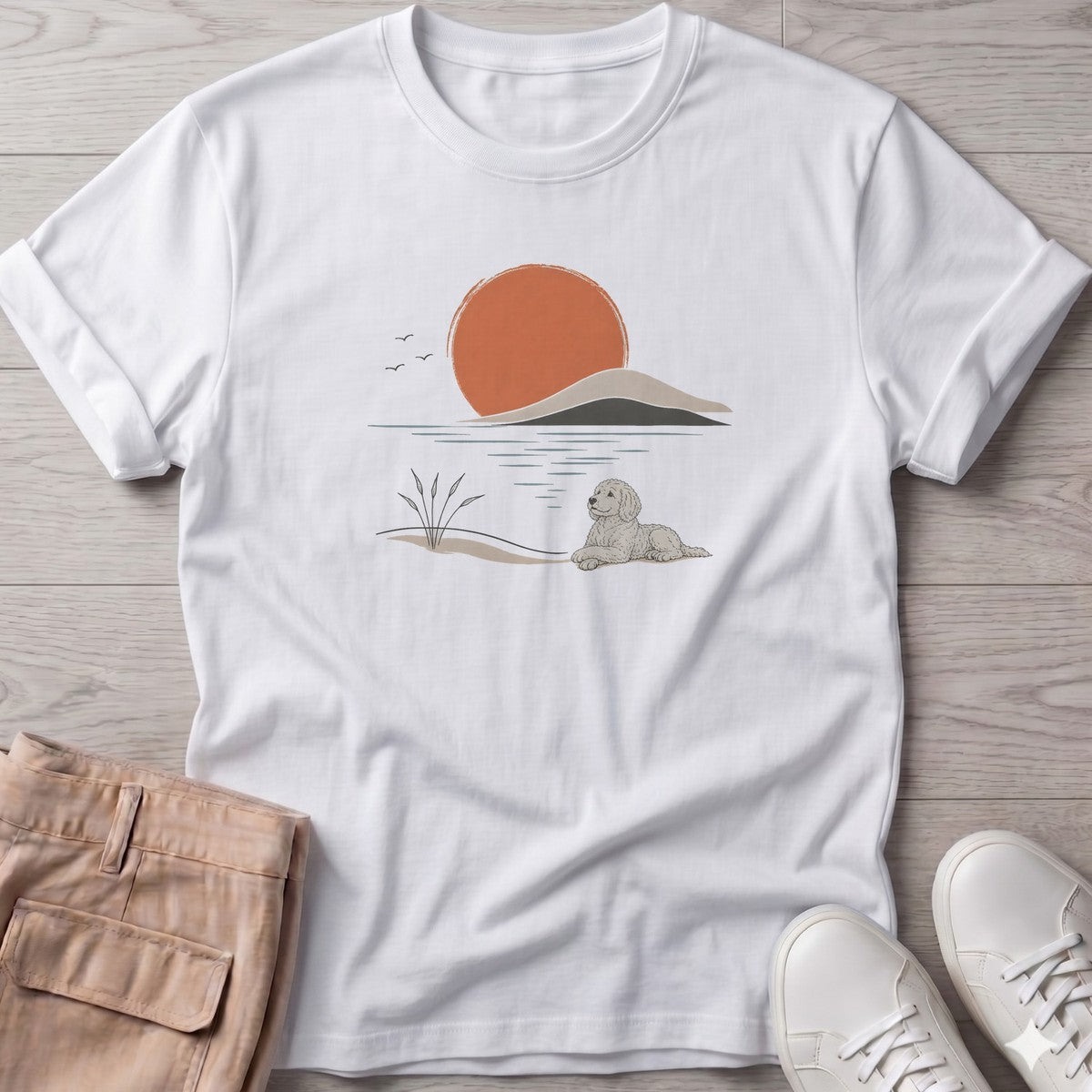 Sunset Doodle T-Shirt in White