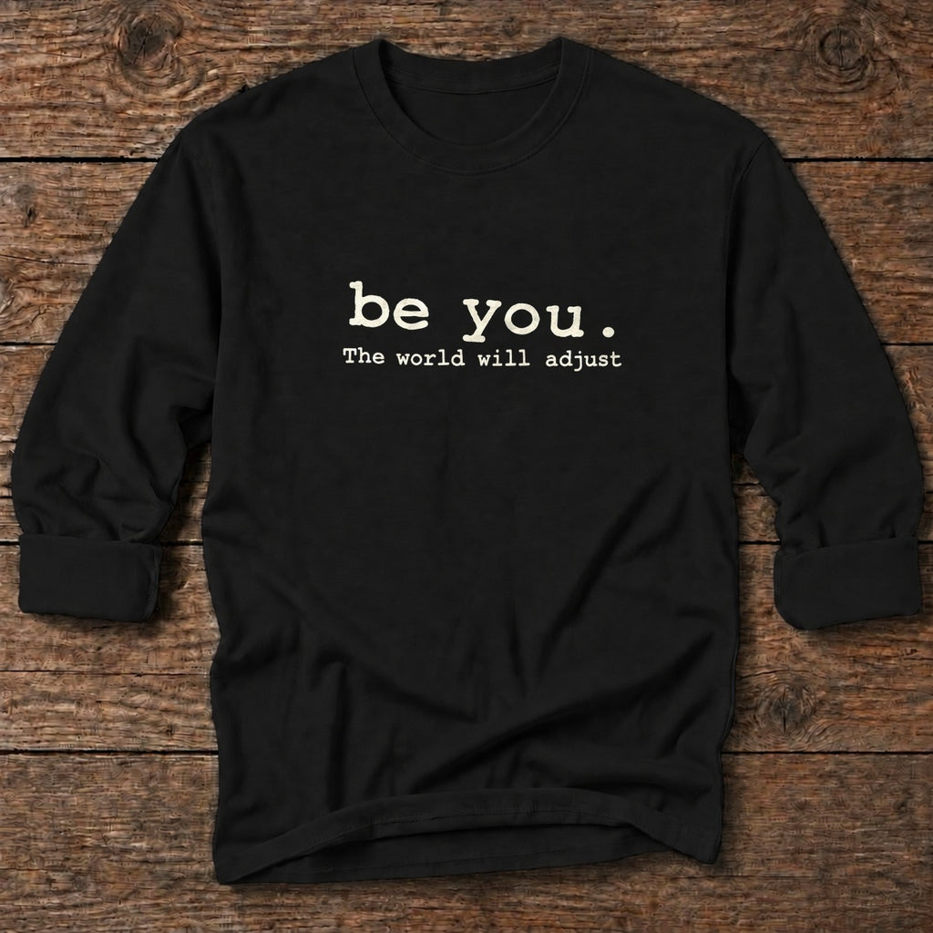 Be You. Long Sleeve Tee in Black, Salty Paws coastal long sleeve tee