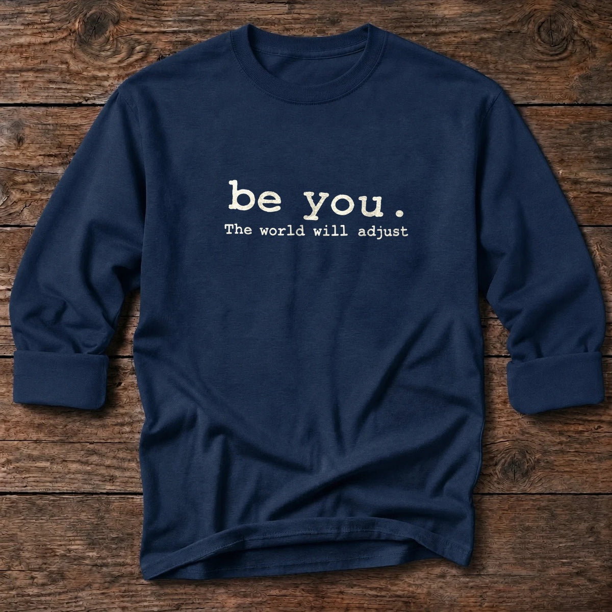 Be You. Long Sleeve Tee in Dark Navy, Salty Paws coastal long sleeve tee