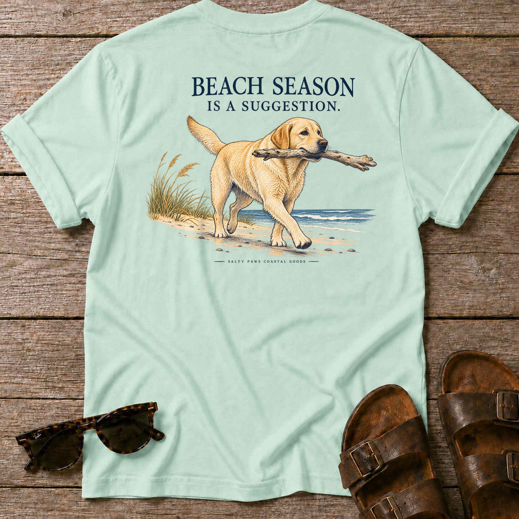 Beach Season Is a Suggestion Back Design T-Shirt in Mint Green