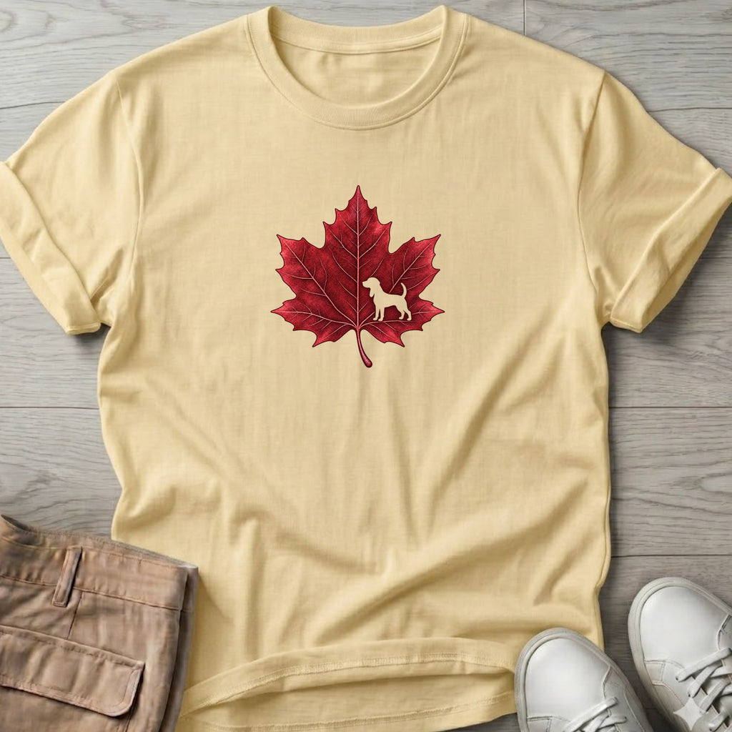 Beagle Leaf T-Shirt in Cornsilk, Salty Paws coastal t-shirt