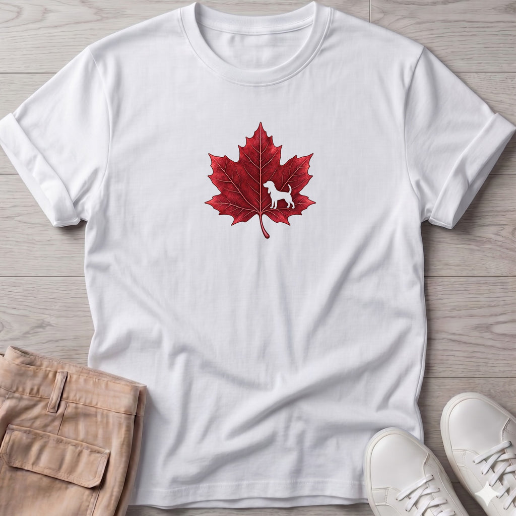 Beagle Leaf T-Shirt in White, Salty Paws coastal t-shirt
