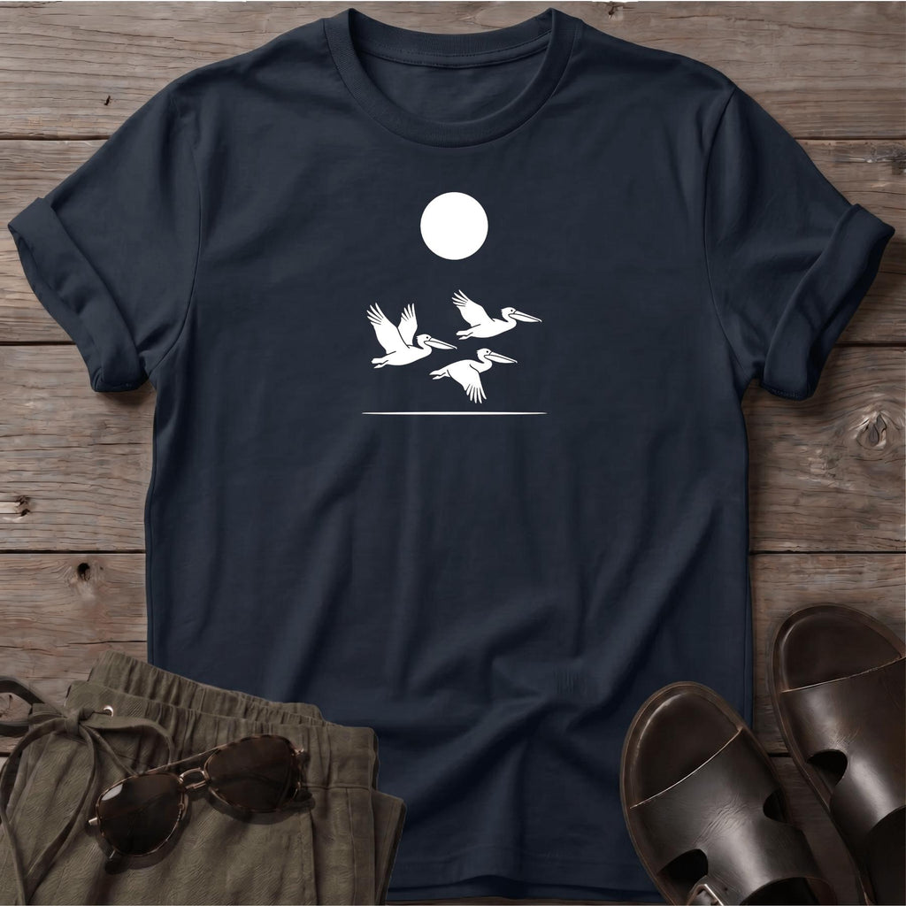 3 Pelicans Salty Paws Tee - black coastal dog t-shirt