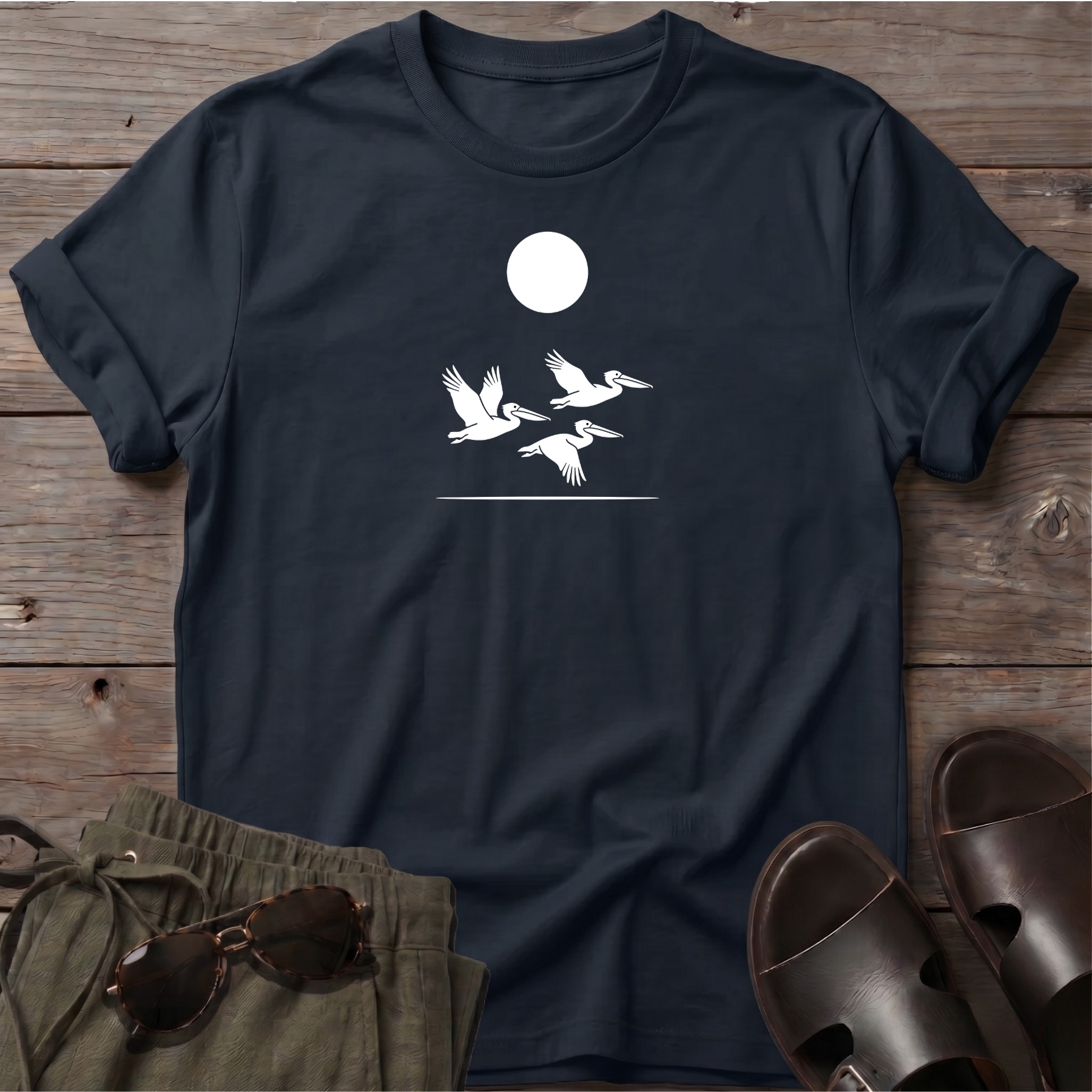 3 pelicans Salty Paws Tee