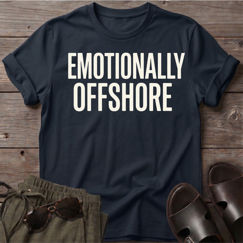 EMOTIONALLY OFFSHORE T-Shirt — Beach Line Art Tee