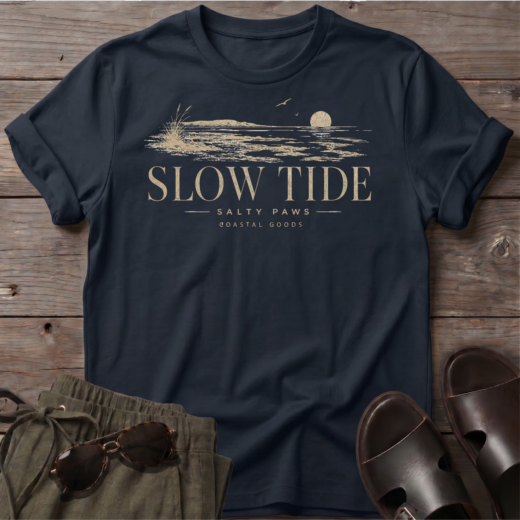 Slow Tide T-Shirt - Line Art Tee