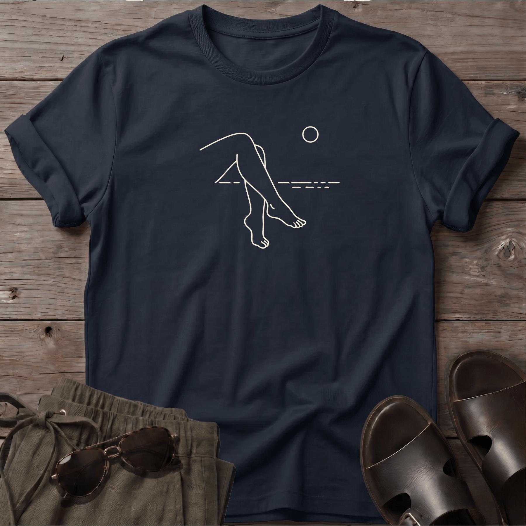 Legs 2 Beach Ocean Line Art Tee - coastal graphic t-shirt, Salty Paws