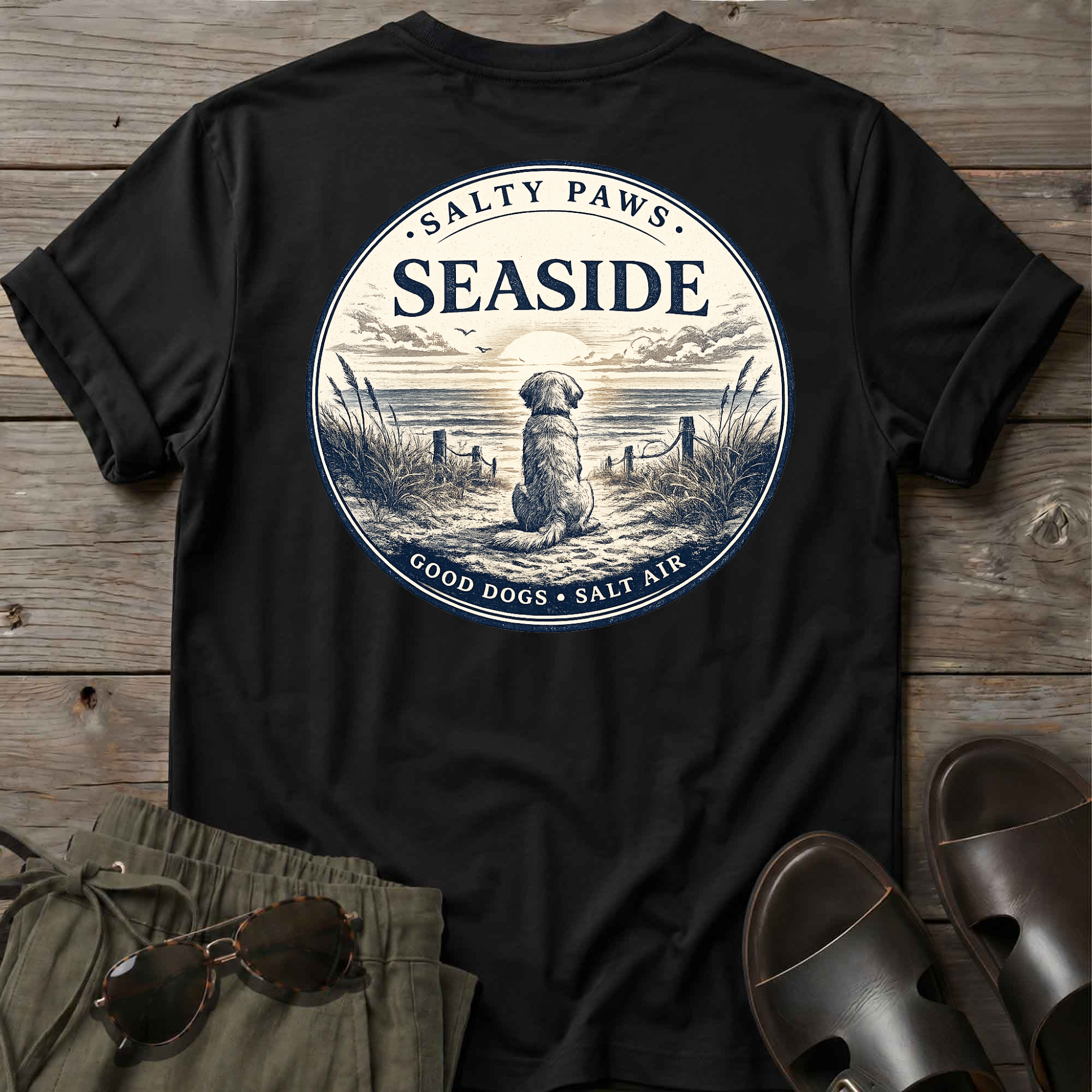 Seaside Good Dogs Back T-Shirt