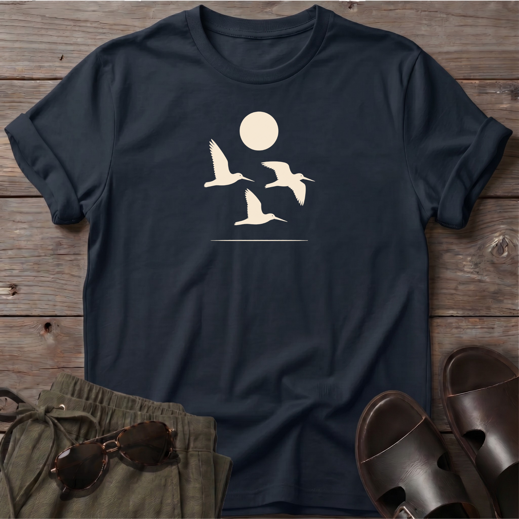 3 Oystercatchers in Flight Tee