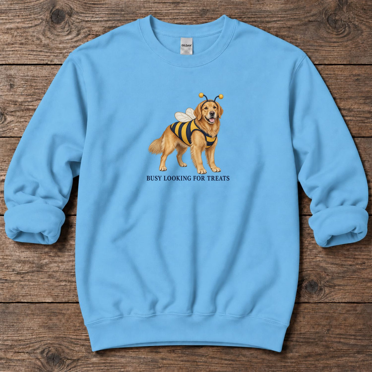 Busy Looking for Treats Golden Midweight Sweatshirt in Sky, Salty Paws coastal sweatshirt
