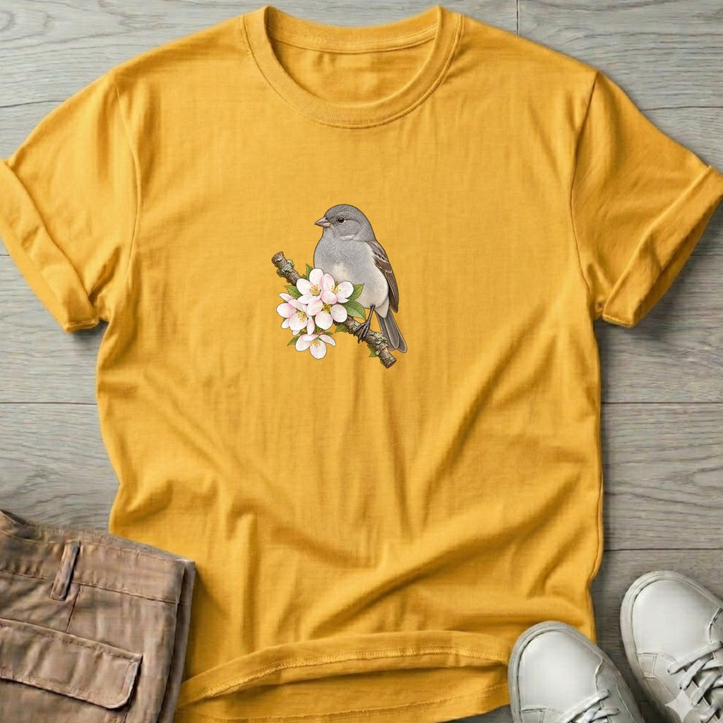 Gray Bird Blossom T-Shirt in Daisy