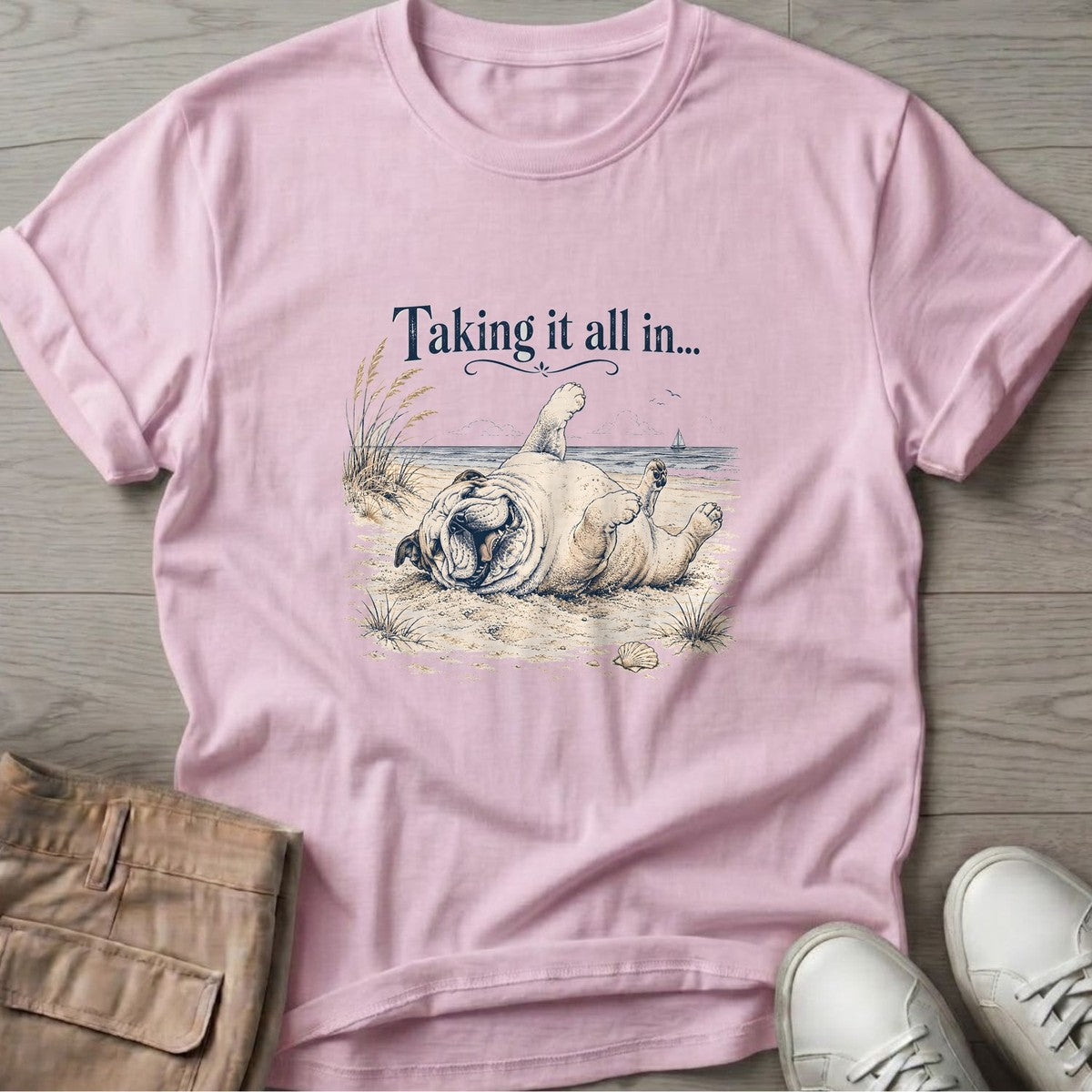 Taking It All In T-Shirt in Light Pink