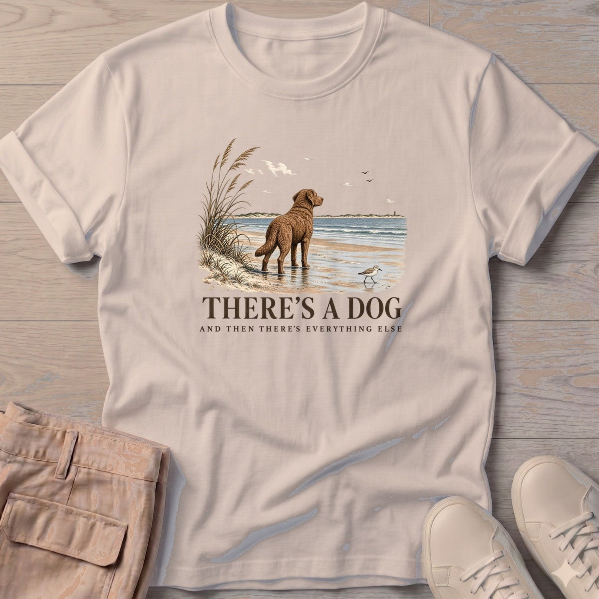 There's a Dog Chesapeake Bay Retriever T-Shirt in Sand, Salty Paws coastal t-shirt