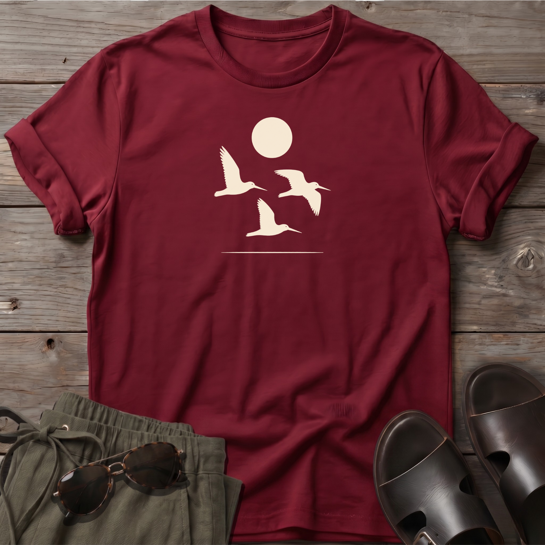 3 Oystercatchers in Flight Tee
