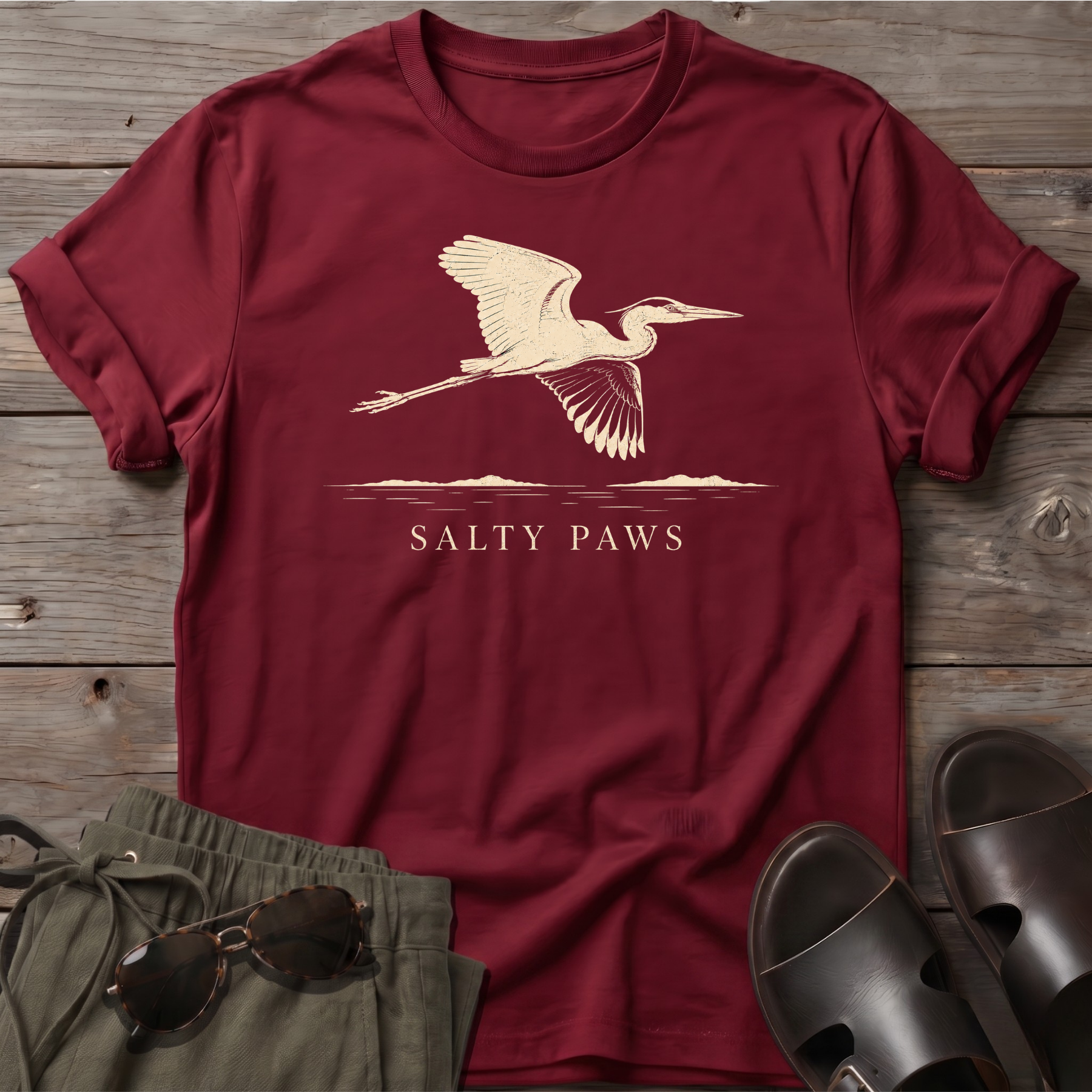 Great Heron Flight T-shirt (front)