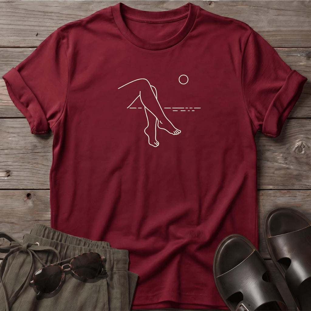 Legs 2 Beach Ocean Line Art Tee - coastal graphic t-shirt, Salty Paws
