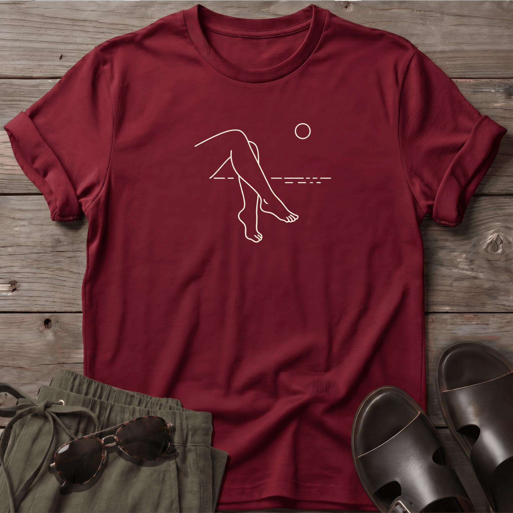 Legs 2 Beach Ocean Line Art Tee - coastal graphic t-shirt, Salty Paws