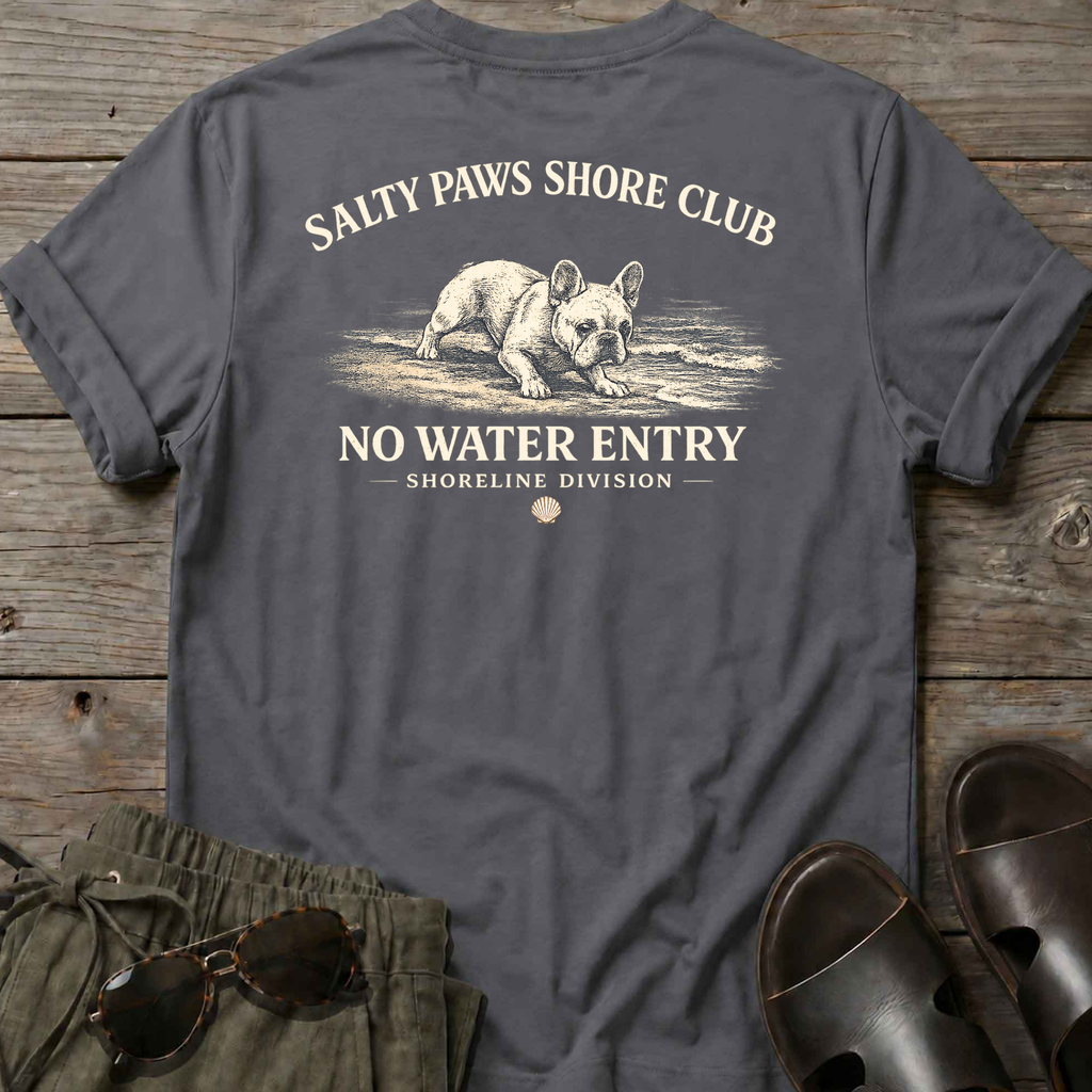 No Water Frenchie Back Design T-Shirt