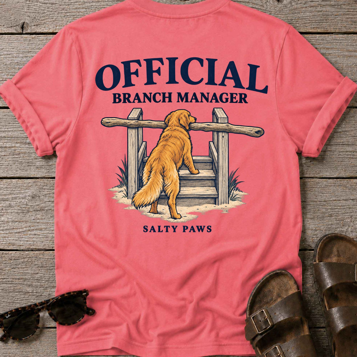Branch Manager Golden Back Design T-Shirt
