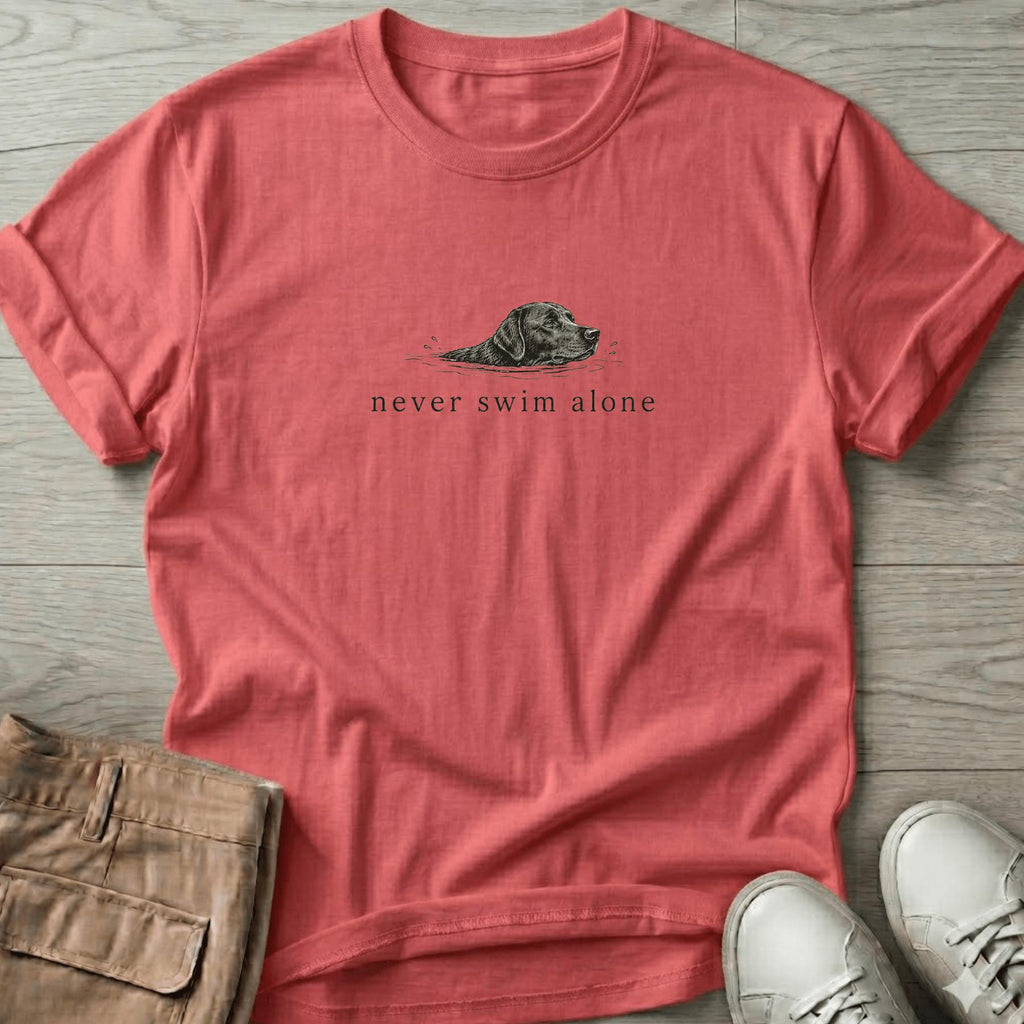 Never Swim Alone Lab Dog T-Shirt