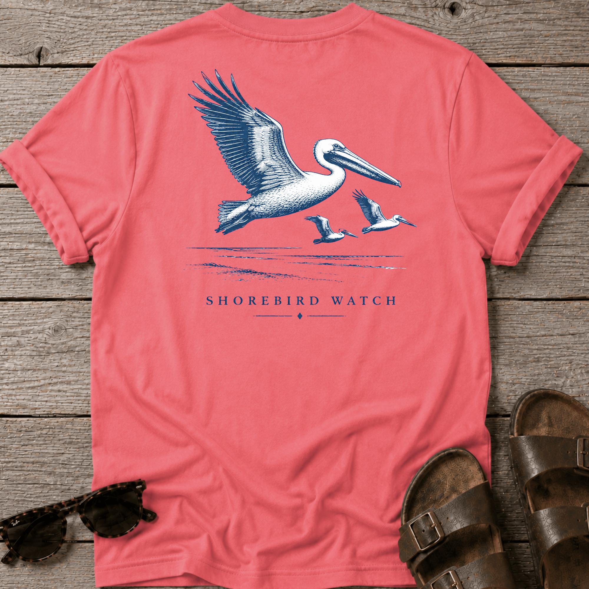 Pelican Shorebird Watch BACK DESIGN T-Shirt