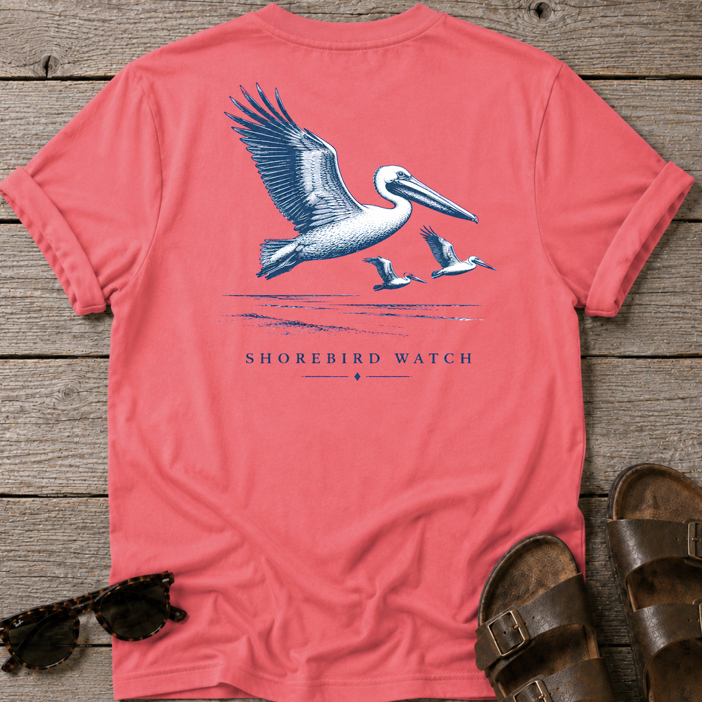 Pelican Shorebird Watch BACK DESIGN T-Shirt