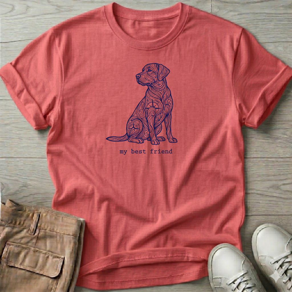 My Best Friend T-Shirt — Beach Dog Line Art Tee