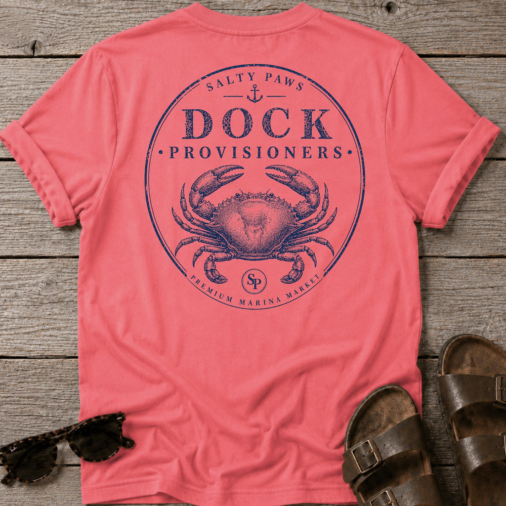 Dock Provisions Crab BACK DESIGN T-Shirt