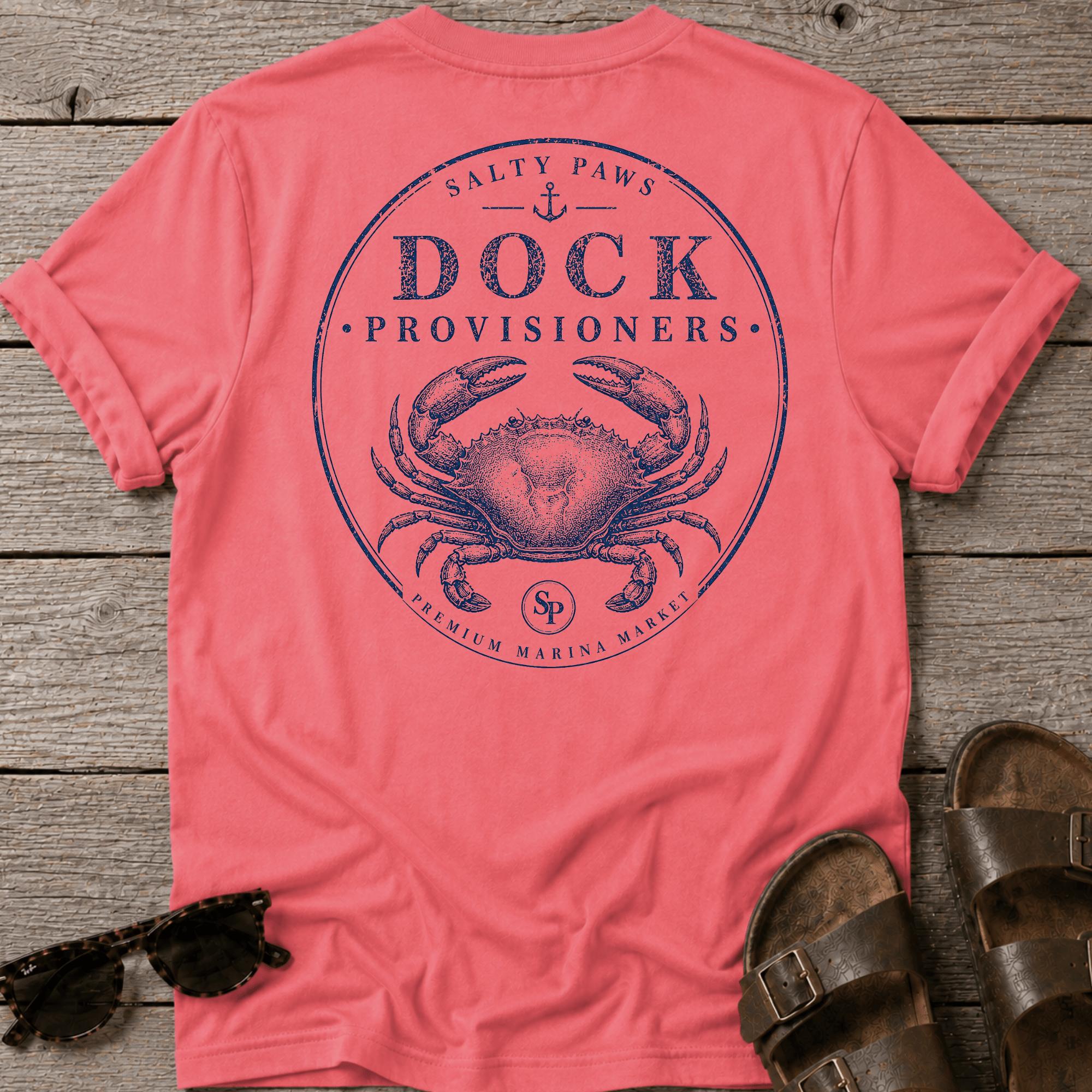 Dock Provisions Crab BACK DESIGN T-Shirt