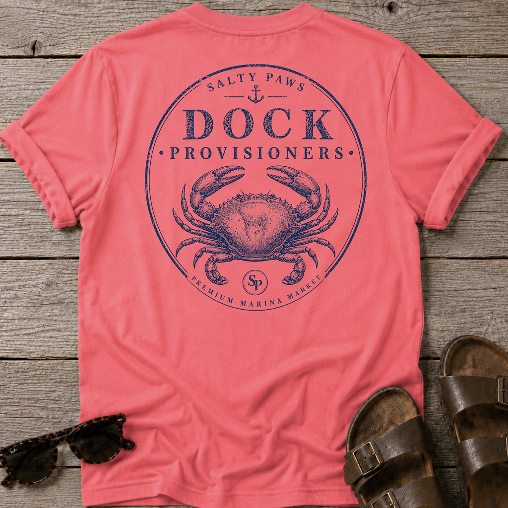 Dock Provisions Crab  BACK DESIGN T-Shirt