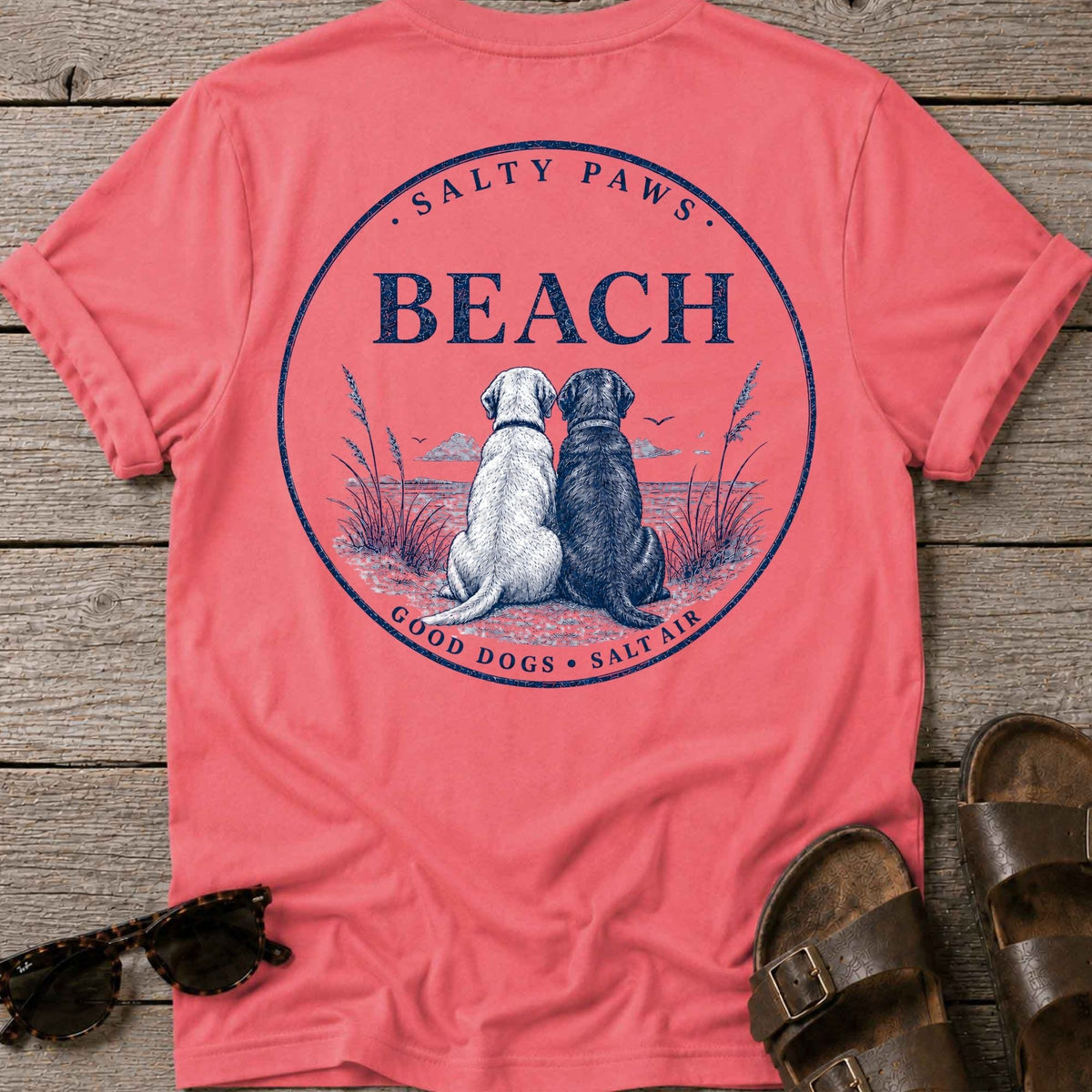 Beach Good Dogs 2 Labs T-Shirt