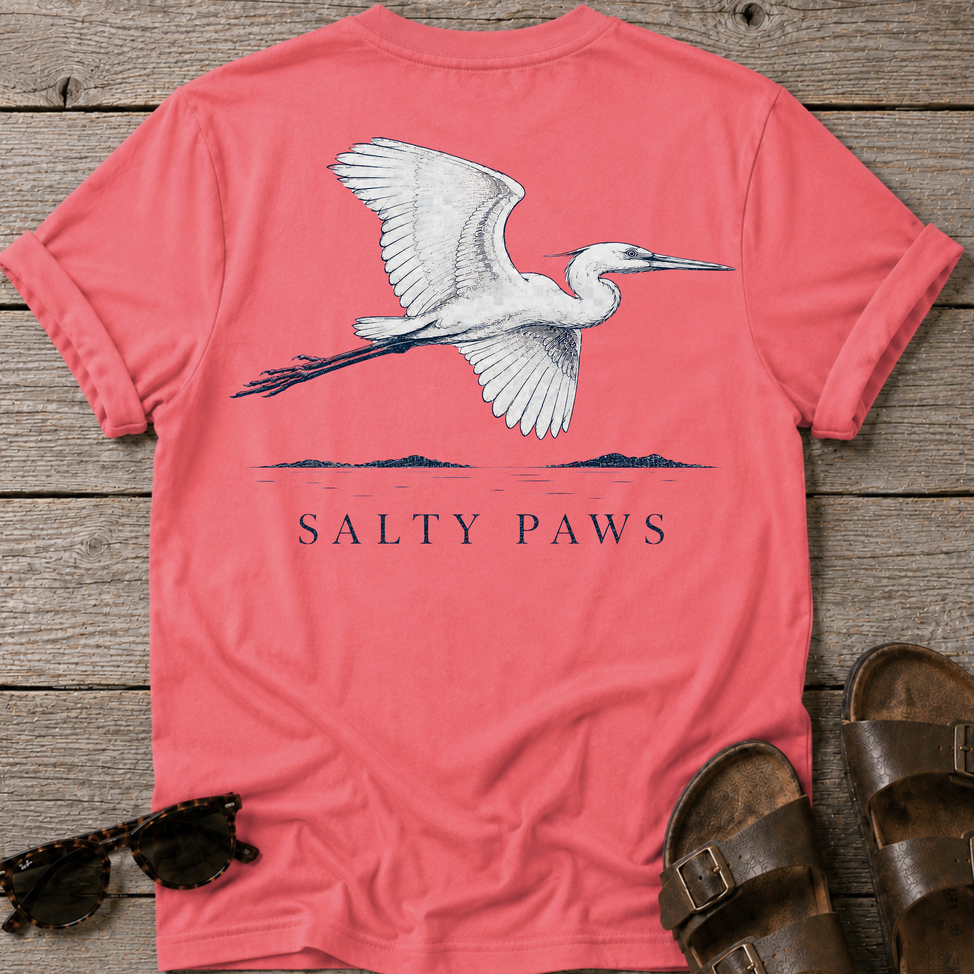 Great Egret T-shirt BACK DESIGN