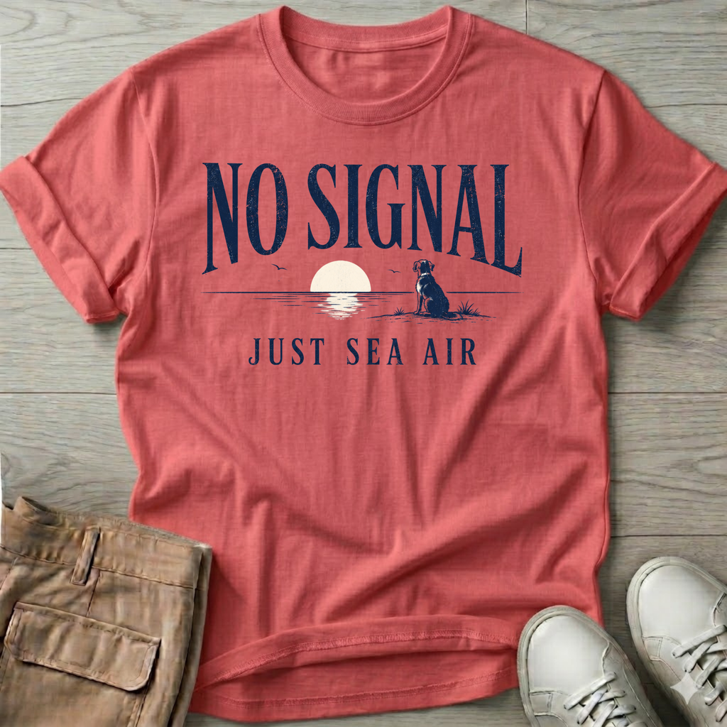 No Signal Sea Air Dog T-Shirt