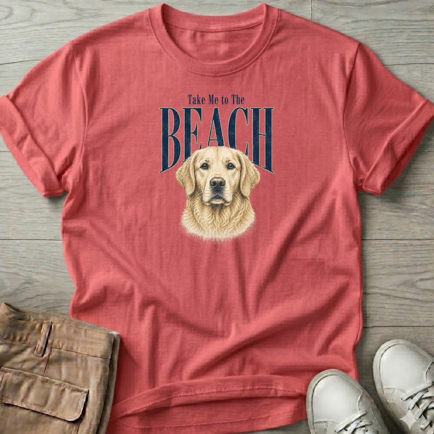 Golden Retriever Take me to the Beach Dog T-Shirt