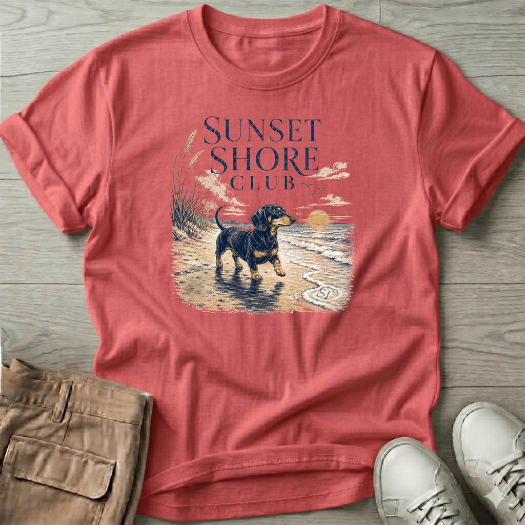 Doxie Sunset Shore DogT-Shirt Vacation