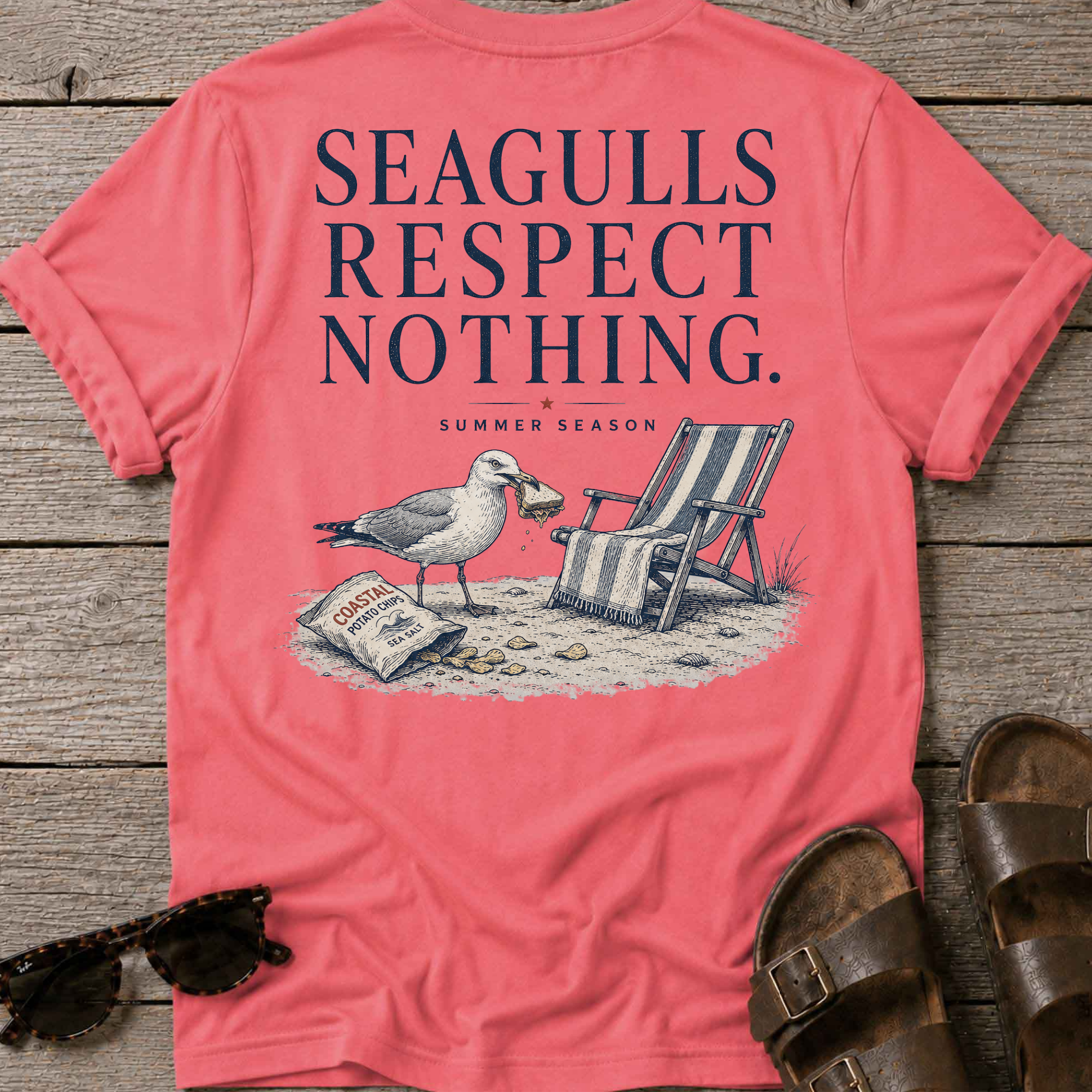 Seagulls respect nothing Back T-Shirt
