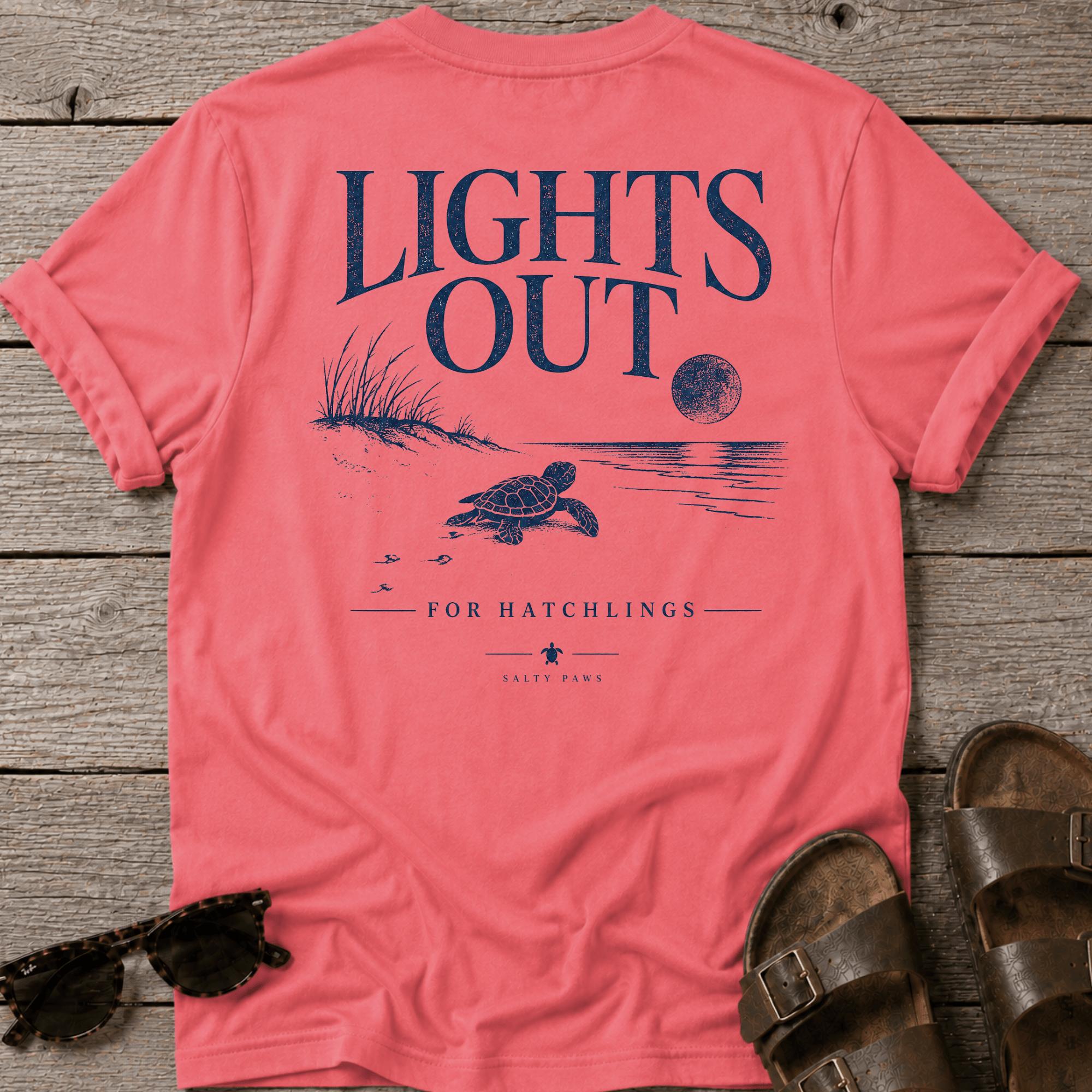 Lights Out Turtle Hatchling BACK DESIGN T-Shirt